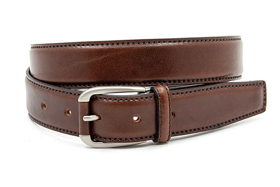 Rood bruine heren broek riem