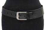 dames brede riem zwart leer 6 cm