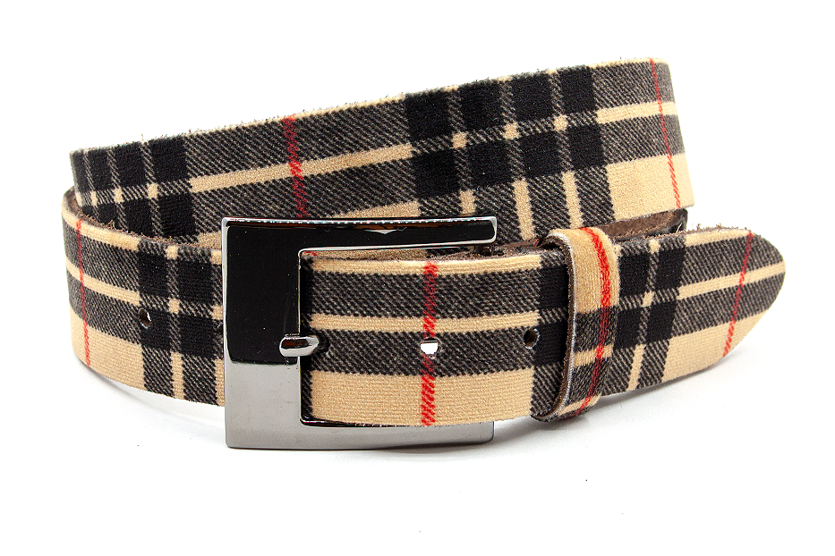 Dames riem schotse ruit beige