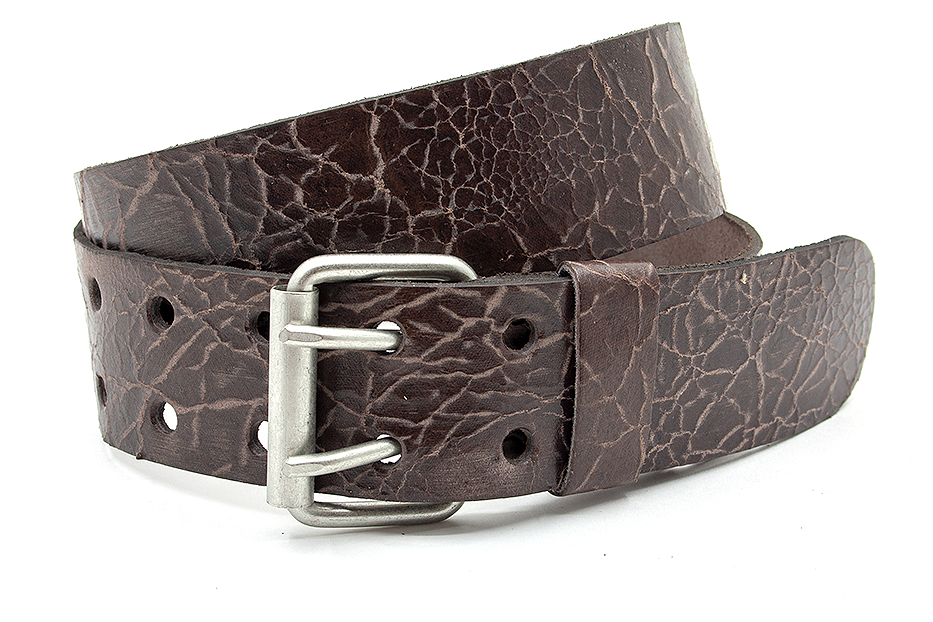 Stoere jeans riem bruin