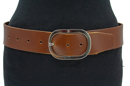 Brede leren heupriem cognac