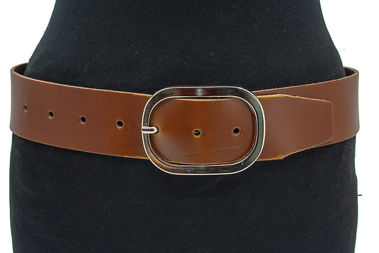 Brede leren heupriem cognac