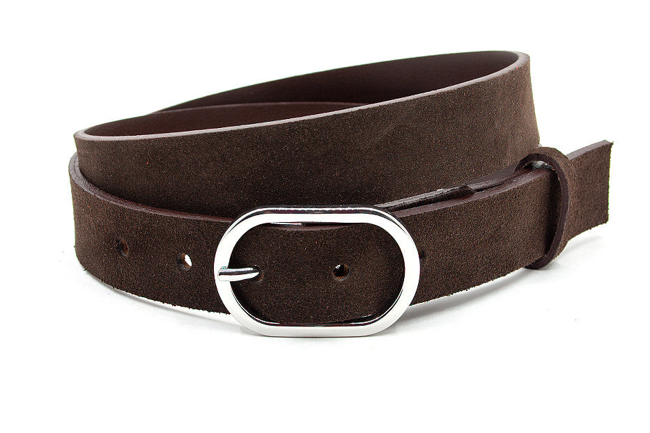 Hippe bruine suede dames riem
