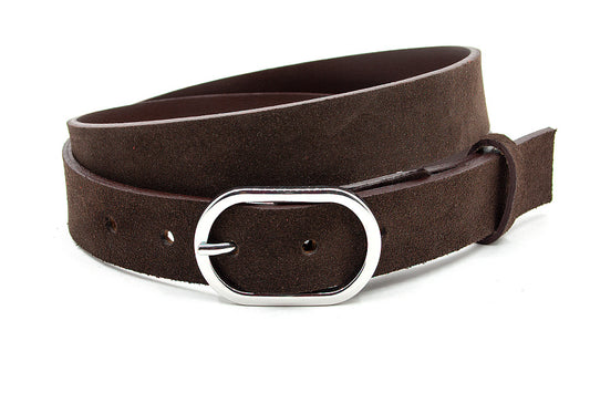 Hippe bruine suede dames riem