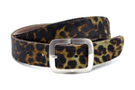 dames jeans riem zwart / groen leer 4 cm