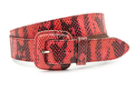 dames jeans riem rood / zwart leer 4 cm