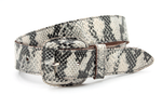 dames jeans riem wit/zwart leer 4 cm