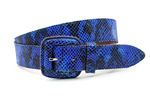 dames jeans riem blauw / zwart leer 4 cm