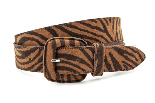 Dames riem bruin/zwart