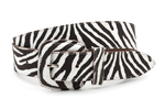 dames jeans riem zwart / wit leer 4 cm