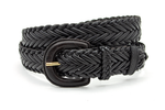 dames gevlochten riem zwart leer 3.5 cm