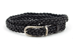 dames gevlochten riem zwart leer 2 cm