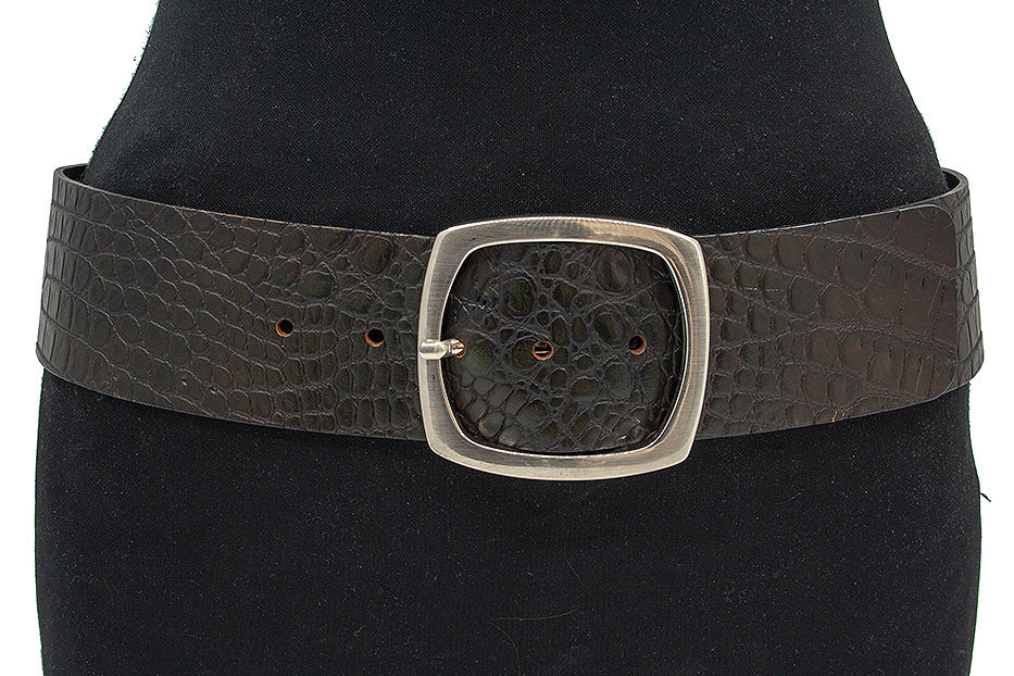 Brede bruin/groene heupriem