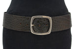 dames brede riem groen leer 6 cm