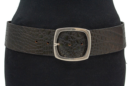 Brede bruin/groene heupriem