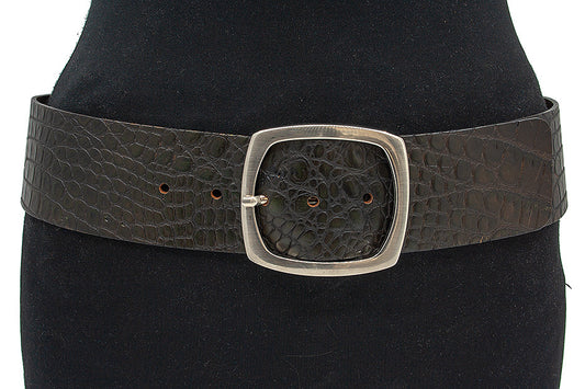 Brede bruin/groene heupriem