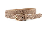dames smalle riem zand / rosé leer 2.5 cm