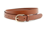 dames smalle riem cognac leer 2.5 cm