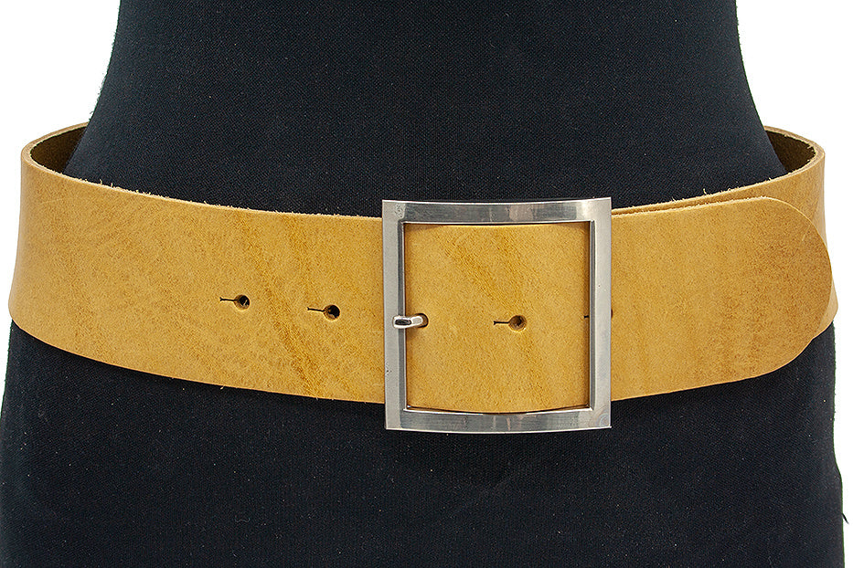 Dames brede heupriem geel