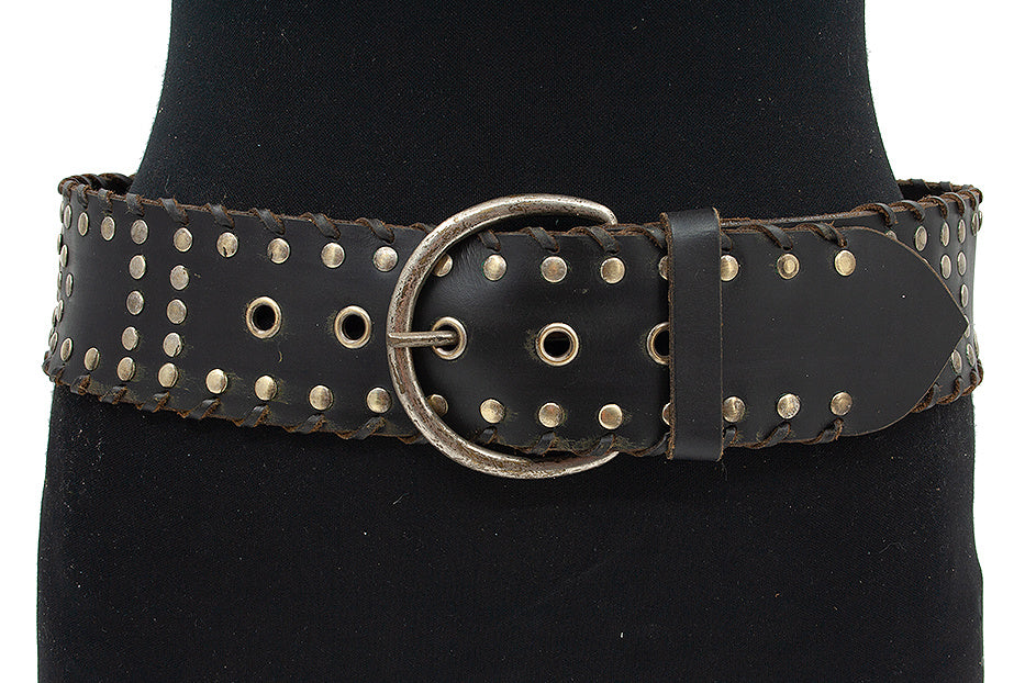 Dames heupriem zwart met nieten