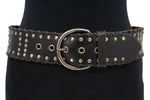 dames jeans riem zwart leer 6 cm