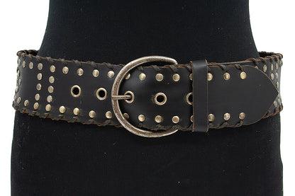 Dames heupriem zwart met nieten