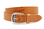 dames jeans riem cognac leer 4 cm