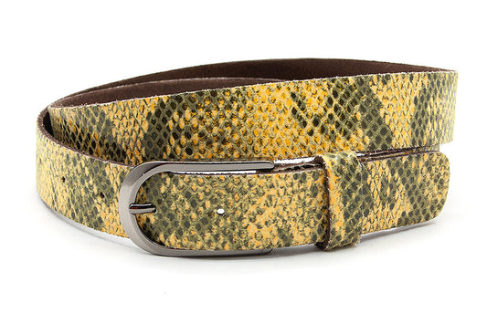 Dames riem geel python