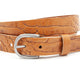 Mooie soepele cognac riem met croco print.