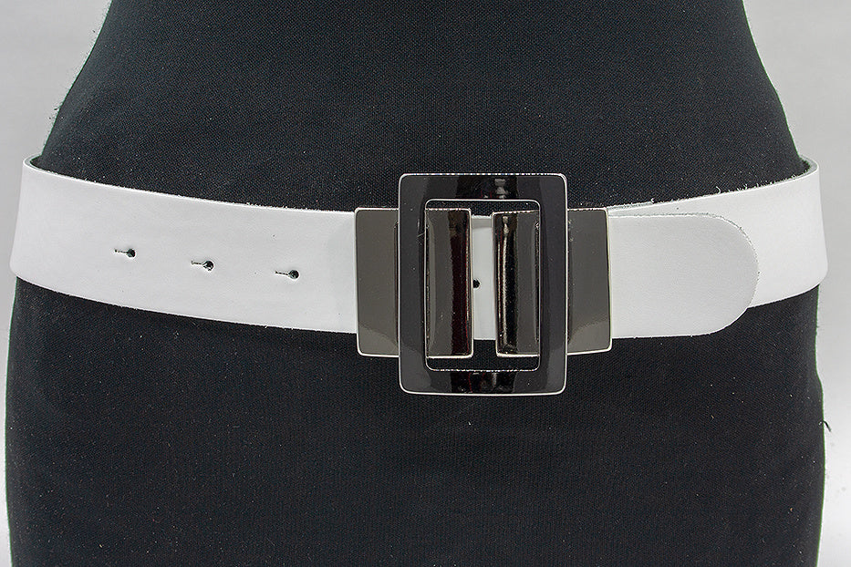 Damesceintuur wit met grote gesp