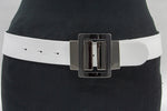dames jeans riem wit leer 4 cm
