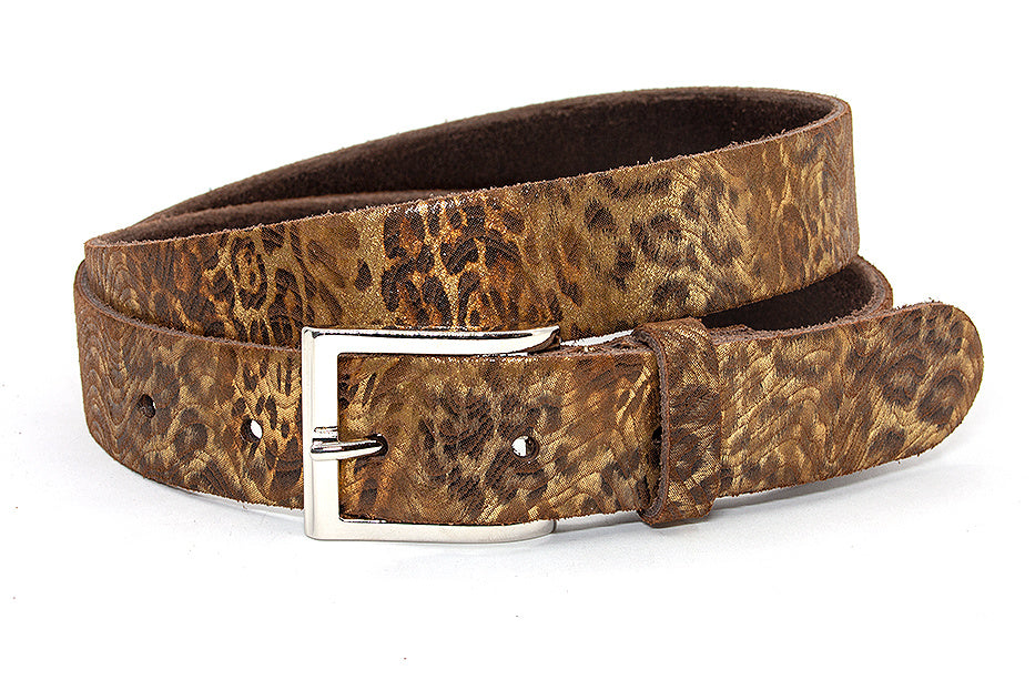 Dames riem met luipaard print