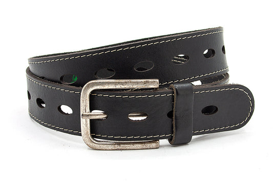 Dames jeans riem zwart