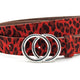 Dames ceintuur zwart/rood leopard