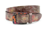 dames jeans riem rood leer 4 cm