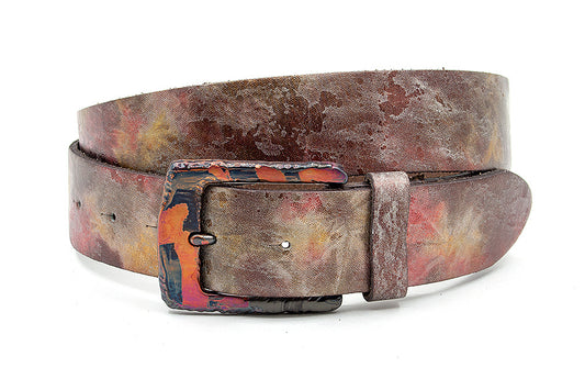 Dames riem roodachtig mettalic multi color