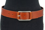 dames brede riem cognac leer 4.5 cm