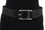 dames brede riem zwart leer 4.5 cm