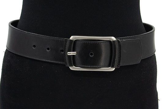 Dames zwarte heup riem beklede gesp