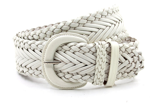 Dames vlecht riem beige