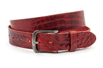 dames jeans riem rood / zwart leer 4 cm