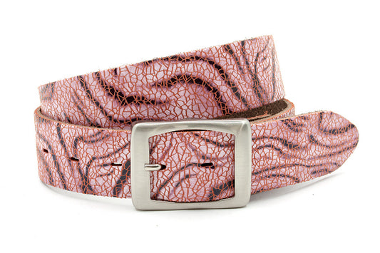 Jeans dames riem roze met motieven