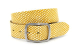 dames jeans riem geel leer 4 cm