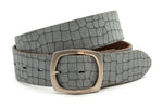 dames jeans riem grijs leer 4 cm