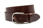 dames jeans riem bruin leer 4 cm