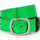 Dames jeans riem groen metallic