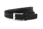 heren gevlochten riem zwart leer 3.5 cm