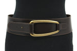 dames brede riem bruin leer 7 cm