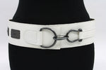 dames brede riem wit leer 8 cm