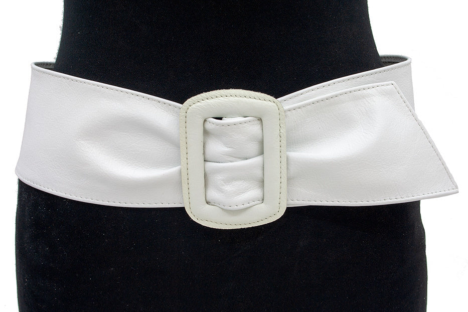 Nappa afhangceintuur wit